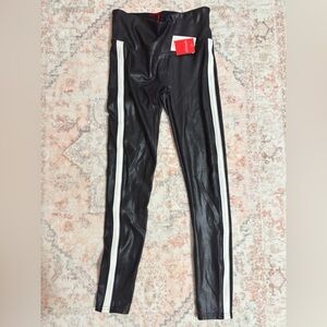 Spanx faux leather side-stripe legging